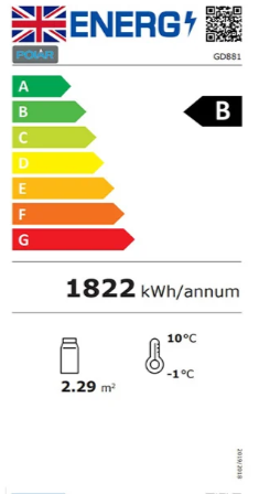 G-Series GD881 400 Ltr Freestanding Self Serve Patisserie Display Fridge Energy Rating