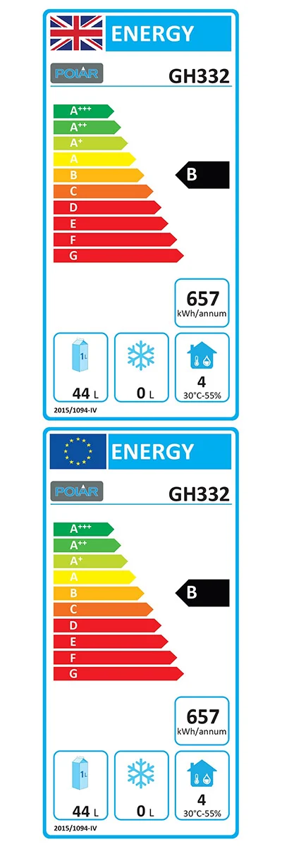 G-Series GH332 Medium Duty 65 Ltr 2 Drawer Stainless Steel Refrigerated Prep Counter Energy Rating