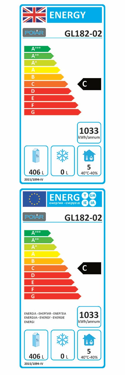 U-Series GL182 Medium Duty 634 Ltr 3 Door Stainless Steel Refrigerated Prep Counter With Marble Worktop Energy Rating