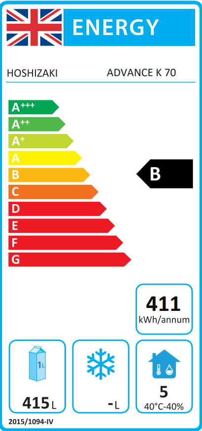 ADVANCE K 70-4 C DR U Heavy Duty 600 Ltr Upright Single Door Stainless Steel Fridge Energy Rating