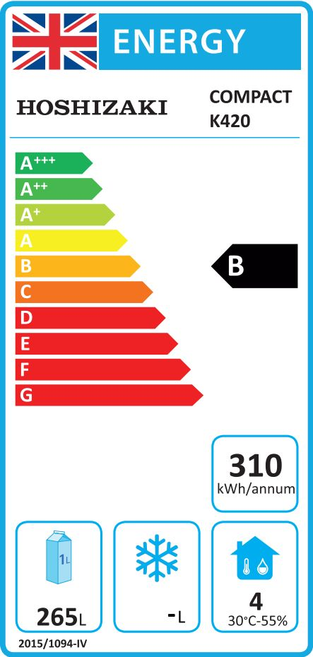COMPACT K420L C DR G U Medium Duty 343 Ltr Upright Single Door White Fridge Energy Rating