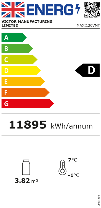 MaxiLine MAXI120VMT-P-PA 1200mm Wide Black Multideck Display Fridge With Nightblind Energy Rating