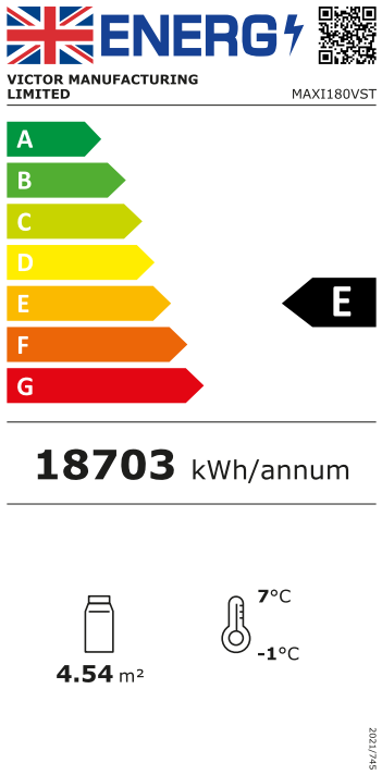 MaxiLine MAXI180VST-P-PA 1800mm Wide Black Multideck Display Fridge With Nightblind Energy Rating