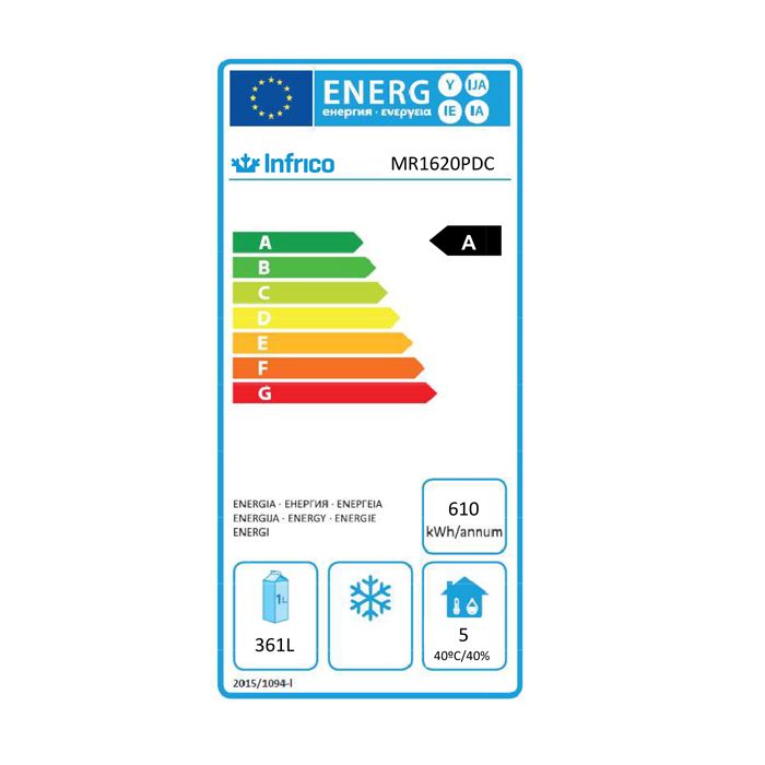 MR1620PDC Heavy Duty 385 Ltr 2 Door Stainless Steel Refrigerated Passthrough Prep Counter Energy Rating