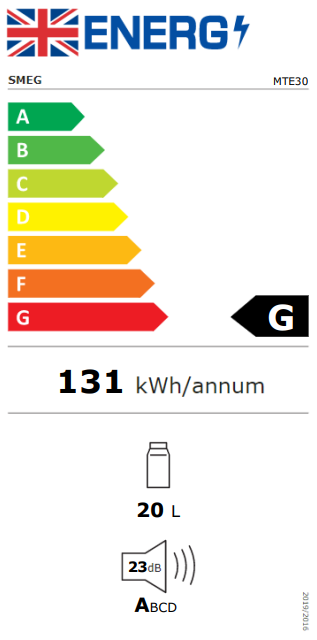 MTE30 30 Ltr Black Solid Door Hotel Minibar Fridge Energy Rating