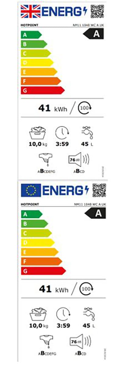 ActiveCare NM111045WCA 10kg Washing Machine Energy Rating