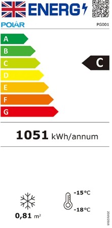 G-Series PG001 500 Ltr White Display Chest Freezer With Curved Glass Lid Energy Rating