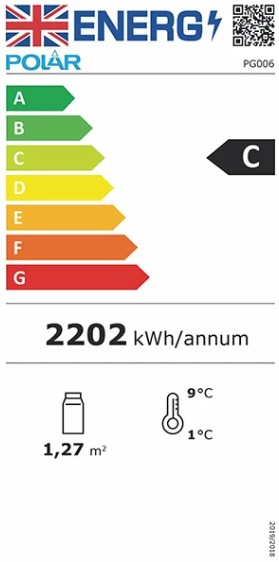 G-Series PG006 512mm Wide Stainless Steel Multideck Display Fridge With Glass Door Energy Rating