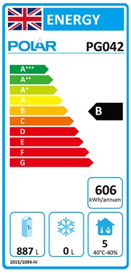 G-Series PG042 1152 Ltr Upright Double Door White Fridge Energy Rating
