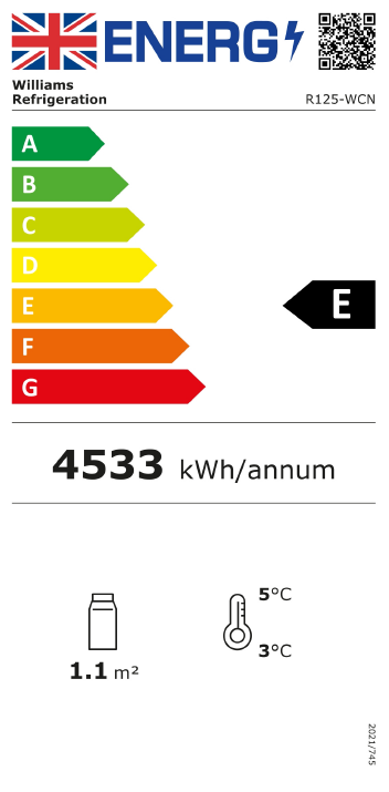 Gem R125-WCN 1250mm Wide Refrigerated Slimline Multideck Display Fridge With Nightblind Energy Rating
