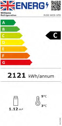 Gem R150-WCD-HFD-LOC 1510mm Wide White Multideck Display Fridge With Hinged Glass Doors Energy Rating