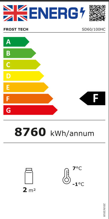 SD60-100HC 1000mm Wide Stainless Steel Multideck Display Fridge With Nightblind Energy Rating