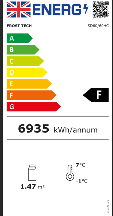SD60-60HC 600mm Wide Stainless Steel Multideck Display Fridge With Nightblind Energy Rating