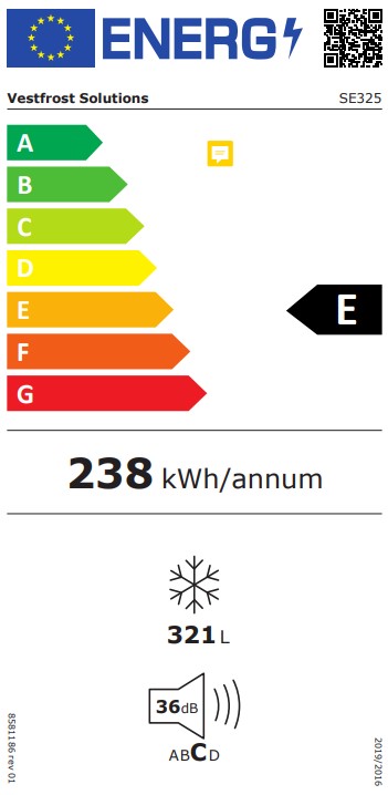 SE325 323 Ltr White Low-Energy Chest Freezer Energy Rating