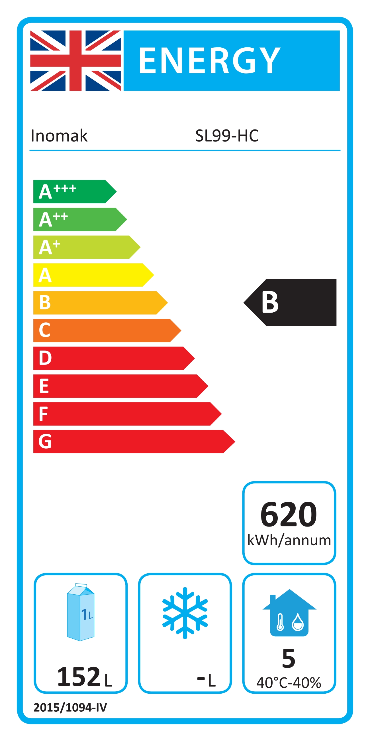 SL99-HC 225 Ltr 2 Door Stainless Steel Slimline Refrigerated Prep Counter Energy Rating