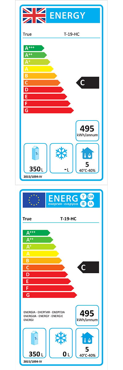 T-19-HC Heavy Duty 538 Ltr Upright Single Door Stainless Steel Hydrocarbon Fridge Energy Rating