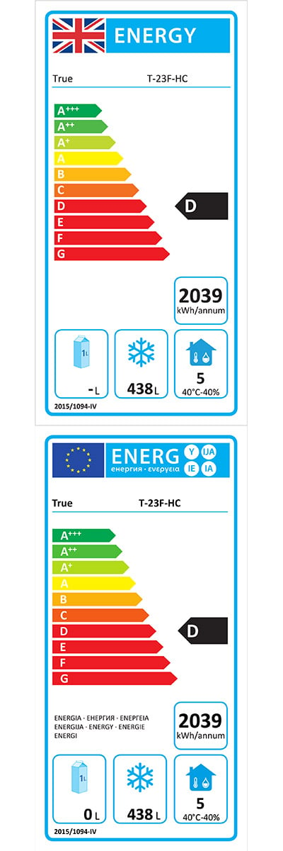 T-23F-HC Heavy Duty 651 Ltr Upright Single Door Stainless Steel Freezer Energy Rating