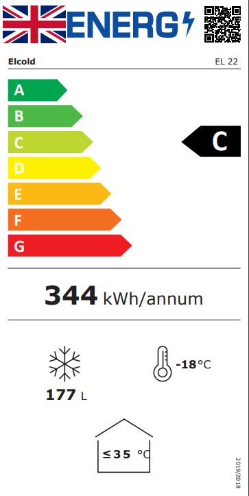 EL22 200 Ltr White Chest Freezer Energy Rating