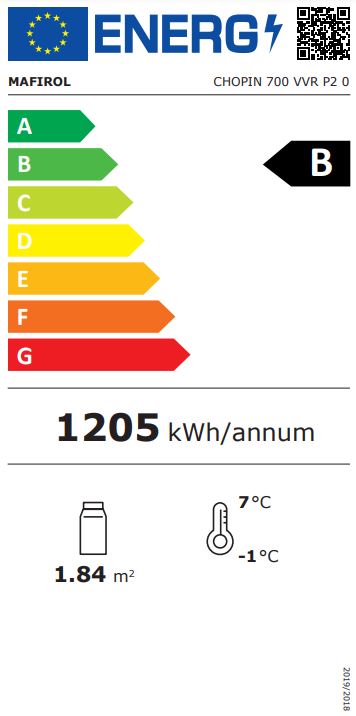 CHOPIN 700 FV-VP 750mm Wide White Flat Glass Serve Over Counter Display Fridge Energy Rating