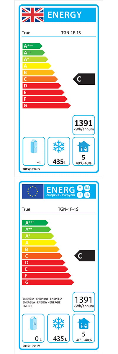 TGN-1F-1S Heavy Duty 720 Ltr Upright Single Door Stainless Steel Freezer Energy Rating