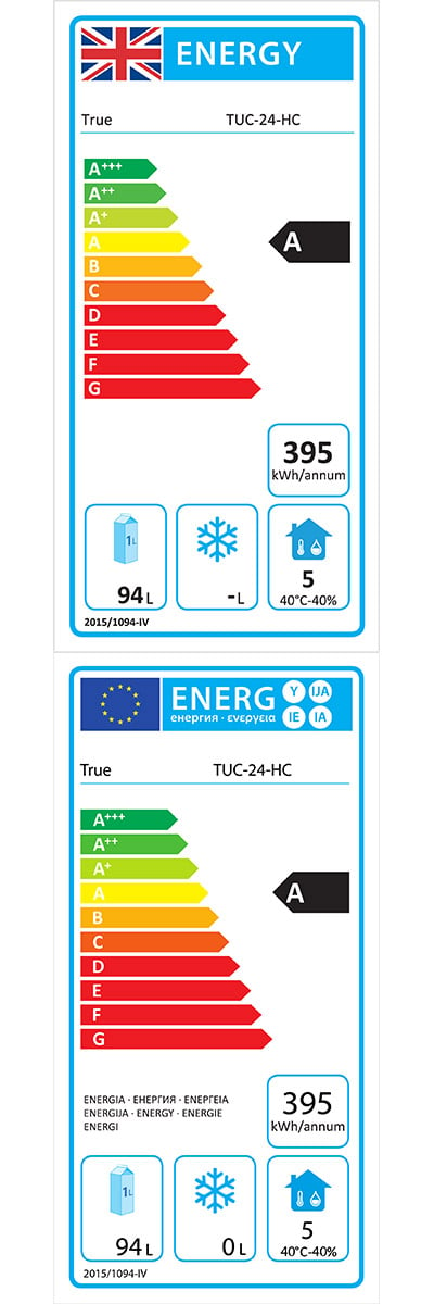 TUC-24-HC 158 Ltr Undercounter Single Door Stainless Steel Fridge Energy Rating
