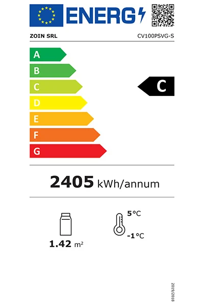 Cervinho UA054-100 1000mm Wide Black Multideck Display Fridge With Sliding Doors Energy Rating
