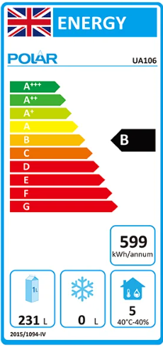 U Series UA106 390 Ltr 3 Door Stainless Steel Refrigerated Prep Counter Energy Rating