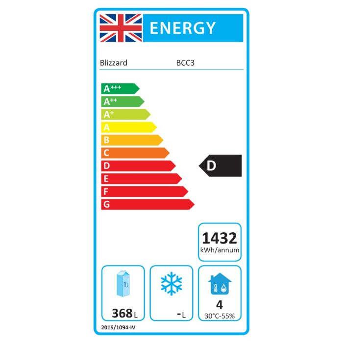 BCC3 Medium Duty 368 Ltr 3 Door Stainless Steel Refrigerated Prep Counter Energy Rating