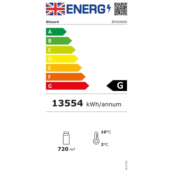BTD200SS 1935mm Wide Stainless Steel Multideck Display Fridge With Nightblind Energy Rating