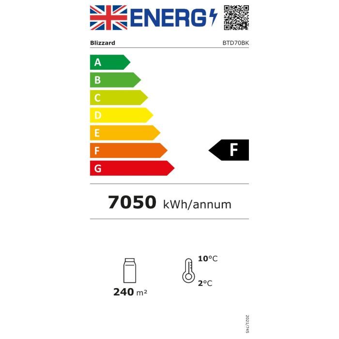 BTD70BK 685mm Wide Black Multideck Display Fridge With Nightblind Energy Rating