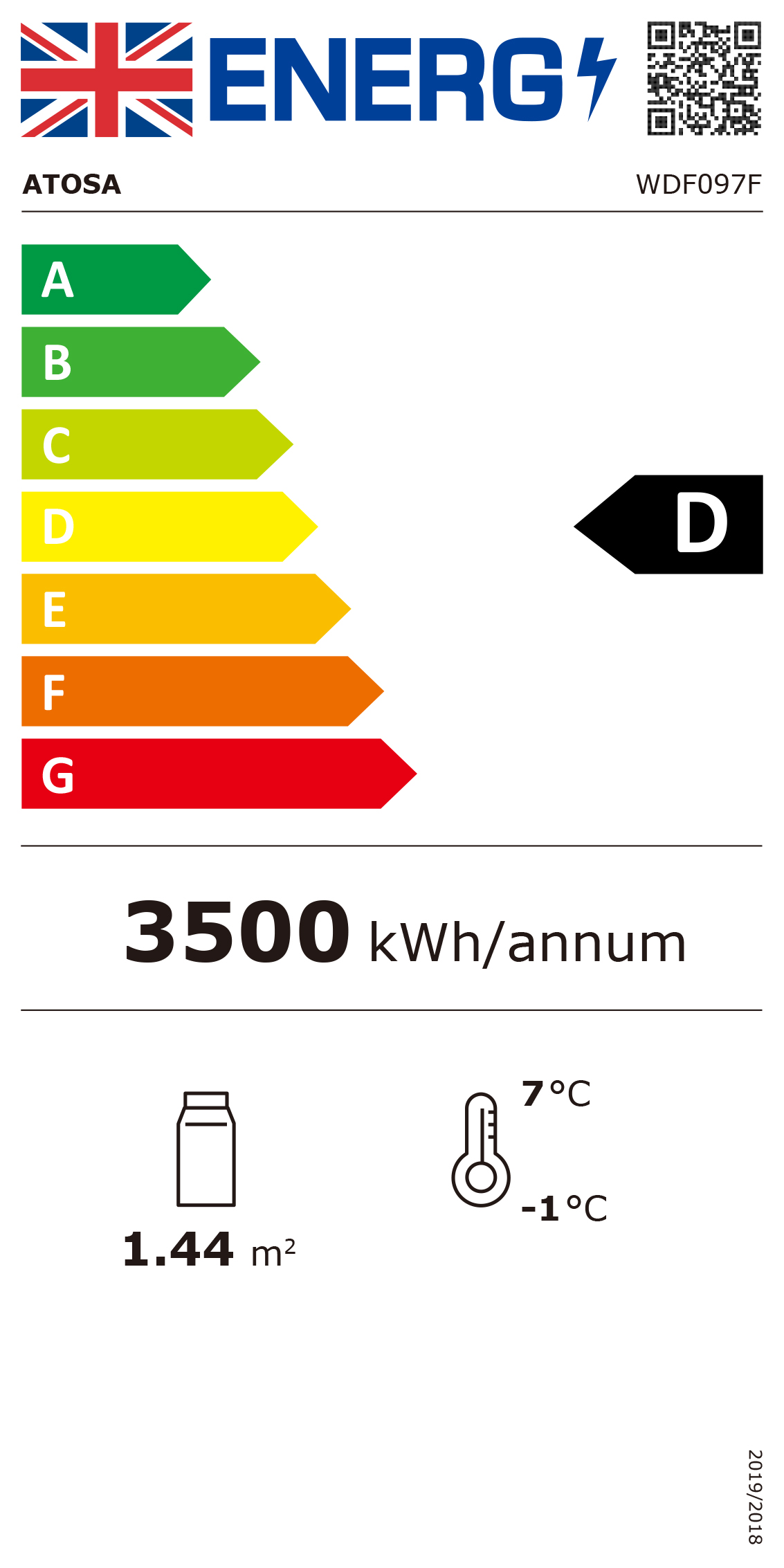 WDF097F 904mm Wide Flat Glass Patisserie Serve Over Counter Display Fridge Energy Rating
