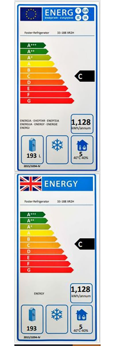 Xtra XR2H 280 Ltr 2 Door Stainless Steel Refrigerated Prep Counter Energy Rating