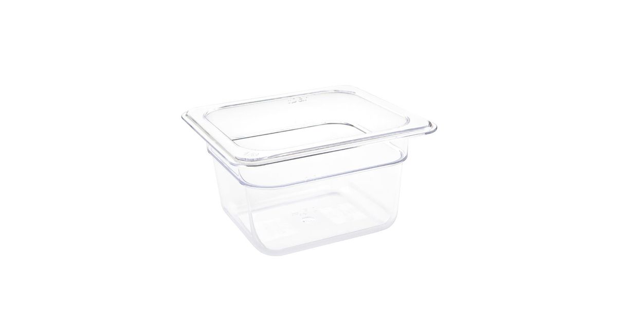 Vogue Polycarbonat Gastronorm-Behälter 1/6 – 100 Mm, Klar, -40°C Bis 100°C, Spülmaschinenfest – Für Lebensmittelaufbewahrung & Servieren