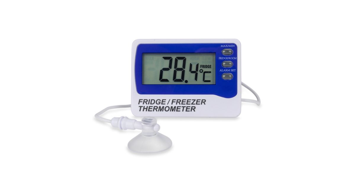 Healco Termometro Digitale Per Freezer/frigo Con Magnete E Allarme Max/min – Display Ampio, Per Cucina E Ristoranti