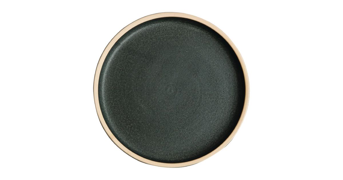 Olympia FA321 Piatto Piatto Rotondo In Ceramica Artigianale – Finitura Verde Verderame, 180 Mm, Confezione Da 6, Made In UK