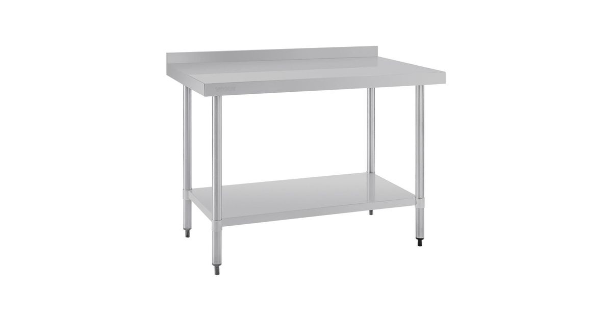 Vogue Stainless Steel Prep Table With Upstand 1200mm - Nella Online - View #2