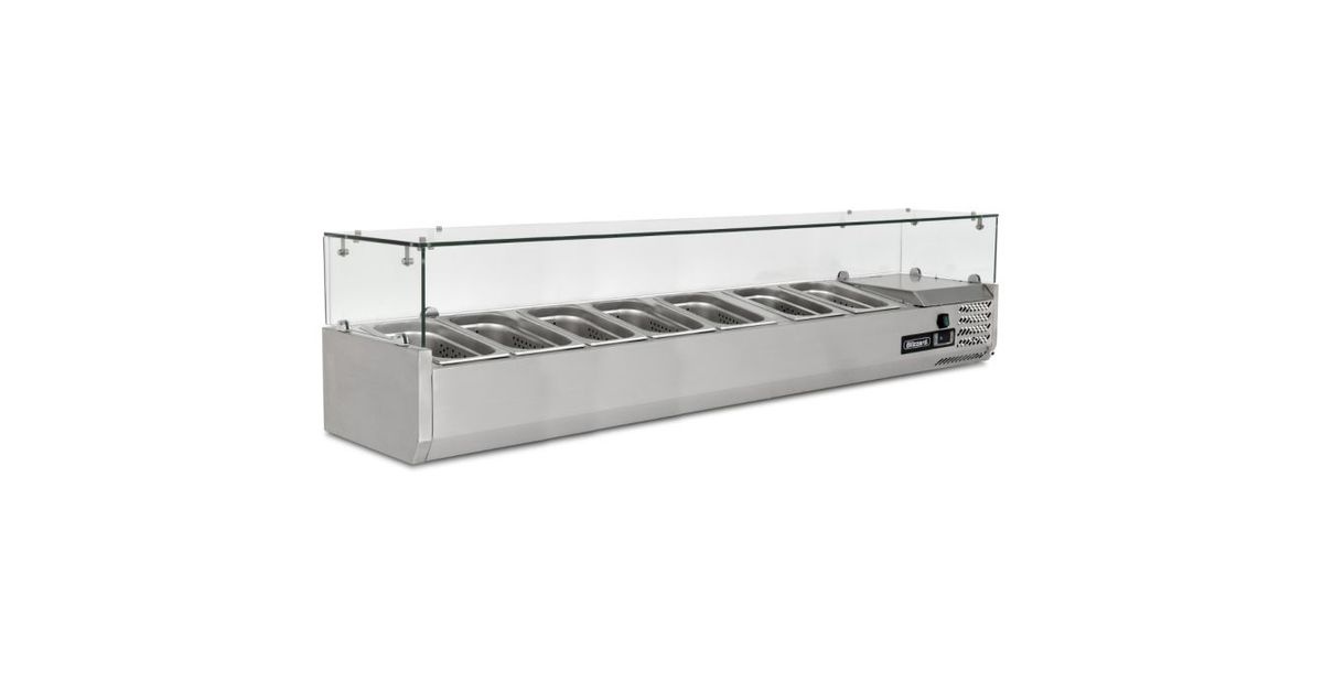 Topping Prep Containers Blizzard TOP1500-14CR 7 x 1/4GN Refrigerated Countertop Food Prep ...