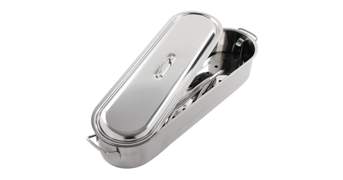 [美品]ステンレス製　魚蒸し器 Fish Poacher Kitchen Craft K356 Stainless Steel Fish Poacher - Catering
