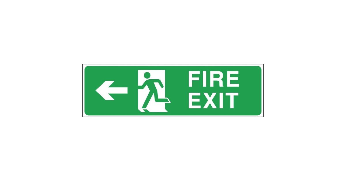 Vogue W303 Fire Exit Sign Arrow Left - Catering Appliance Superstore