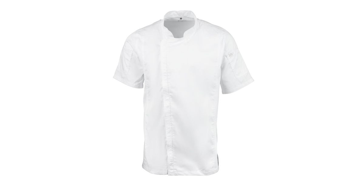 Chef Works Urban Springfield B471-L Zipper Mens Chefs Jacket White L ...