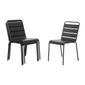 CS727 Slatted Steel Side Chairs Grey (Pack of 4)