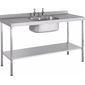 SINK1260SBDD 1200w x 600d mm Stainless Steel Single Sink With Double Drainer