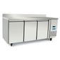 HEF141 Medium Duty 420 Ltr 3 Door Stainless Steel Refrigerated Prep Counter with Upstand
