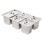 SA246 Stainless Steel Gastronorm Tray Set 1 x 1/3 & 4 x 1/6 150mm with Lids (Pack of 5)