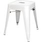 DL869 White Steel Bistro Low Stool (Pack of 4)