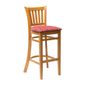 FT434 Manhattan Soft Oak Bar Chair with Red Diamond Padded Seat