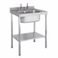 SINK0860SBND 800w x 600d mm Stainless Steel Single Bowl Sink Without Drainer