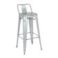 DL877 Bistro Galvanised Steel High Stool with Backrest (Pack of 4)