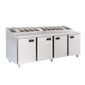 FPS4HR 570 Ltr 4 Door Stainless Steel Refrigerated Pizza / Saladette Prep Counter