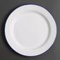 Enamel DC388 Dinner Plates White and Blue 300mm (Pack of 6)